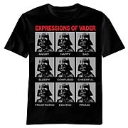 Star Wars Darth Vader Expressions Black T-Shirt